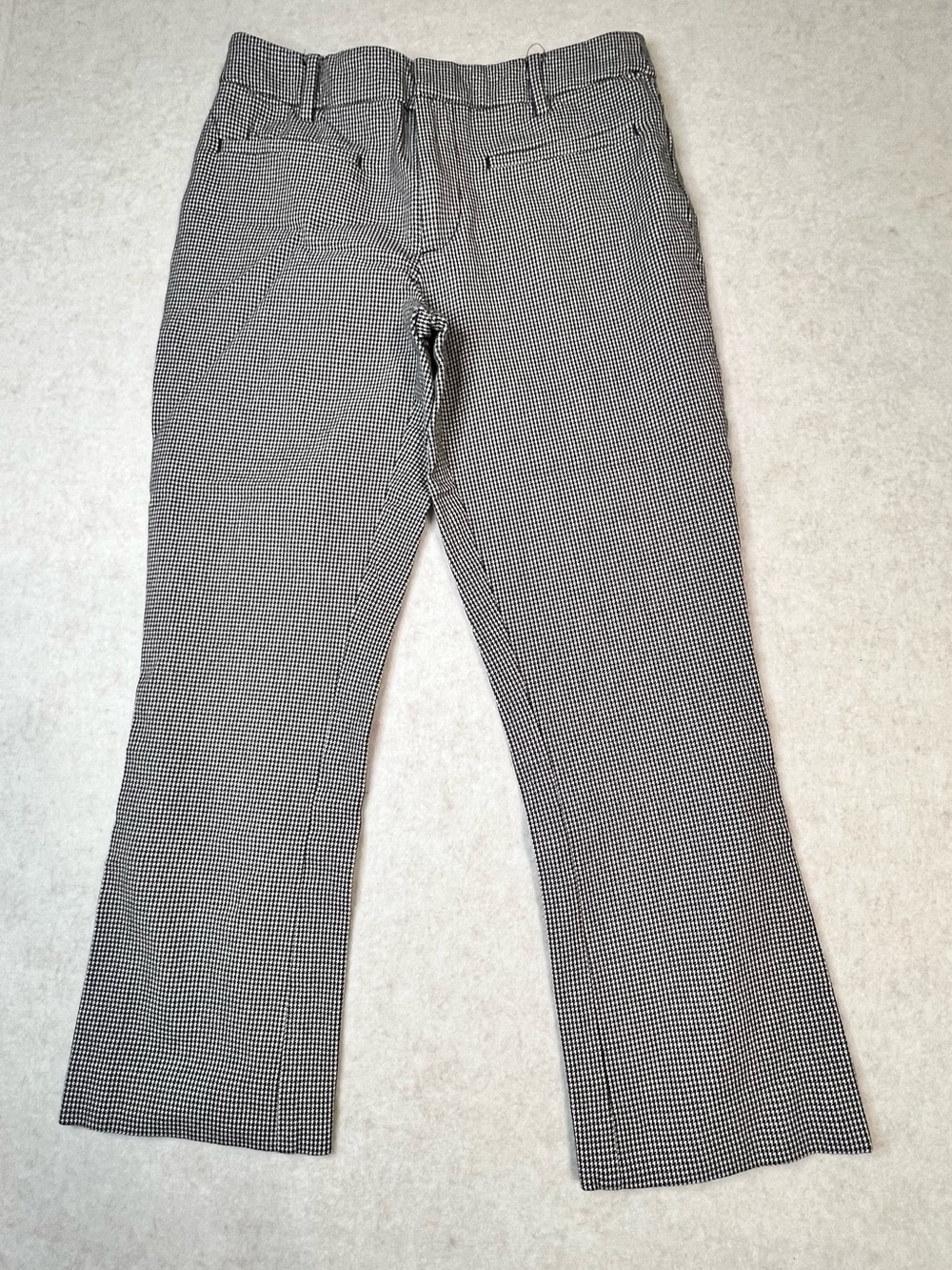 Anthropologie The Essential Collection Houndstooth Flare Pants Black White 4